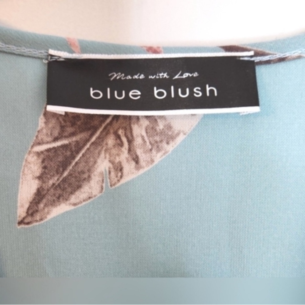 Pink Lily Blue Blush Pink and Blue Floral Romper with Wrap Top - Picture 5 of 9